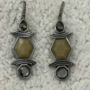Pretty diamond, stone and metal earrings